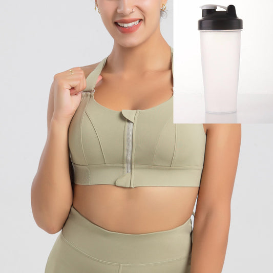 Front Zipper Seamless Push-Up Bra - Wireless Comfort & Active Support