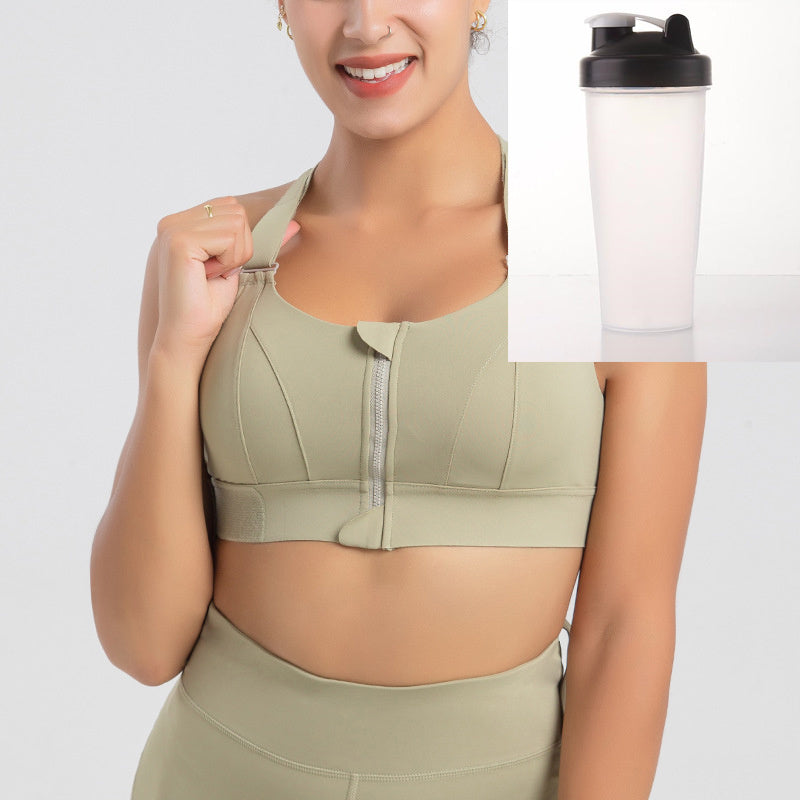Front Zipper Seamless Push-Up Bra - Wireless Comfort & Active Support