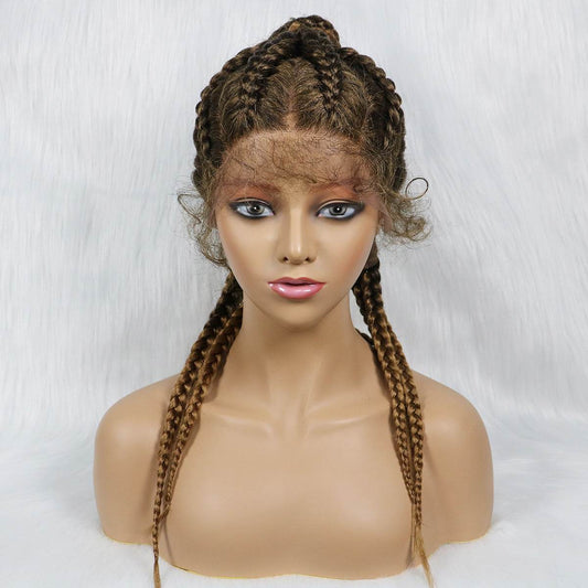 Braided Lace Front Synthetic Wig Braids African Braiding Hair - Millivan supplies