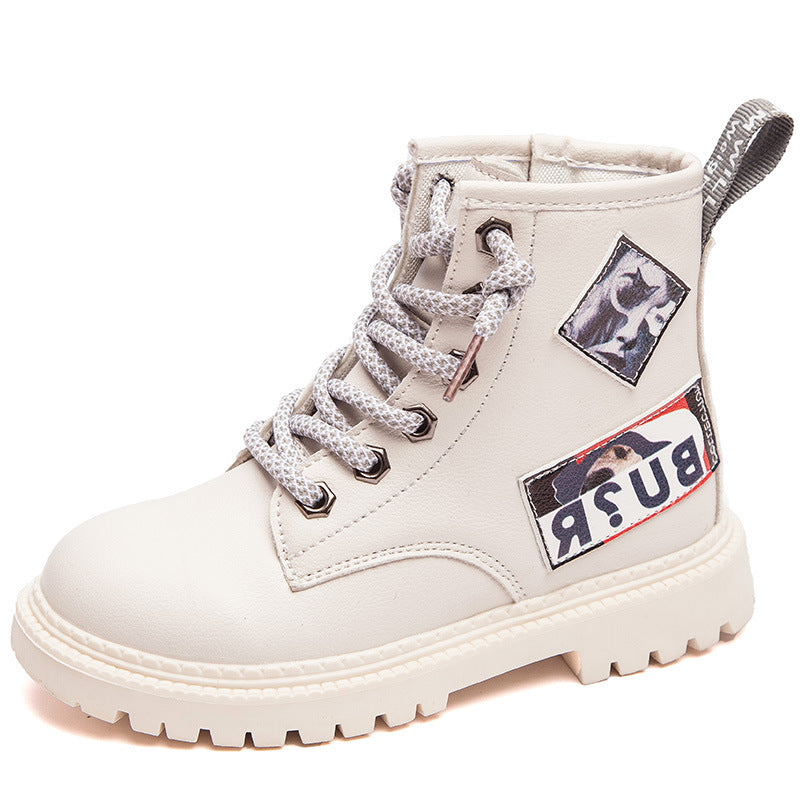 Children's High-Top School Sneakers - Unisex Cotton Riding Boots