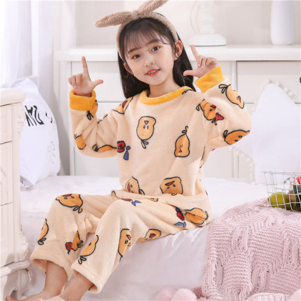 Children's Pajamas Women's Winter Plus Velvet Thick