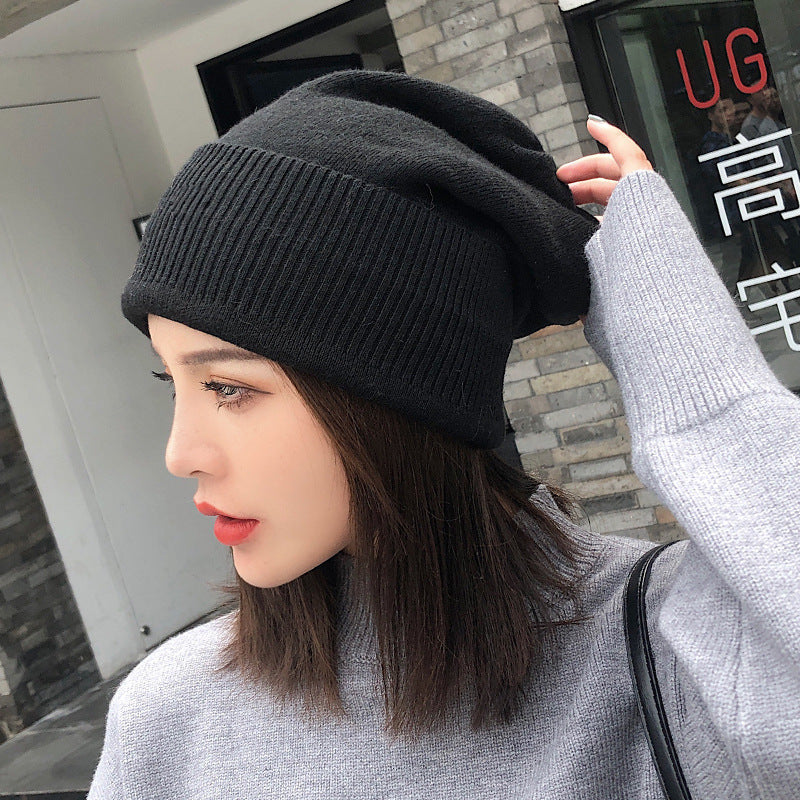 Knitted Fashion Korean Version Of The Tide Moon  In Black