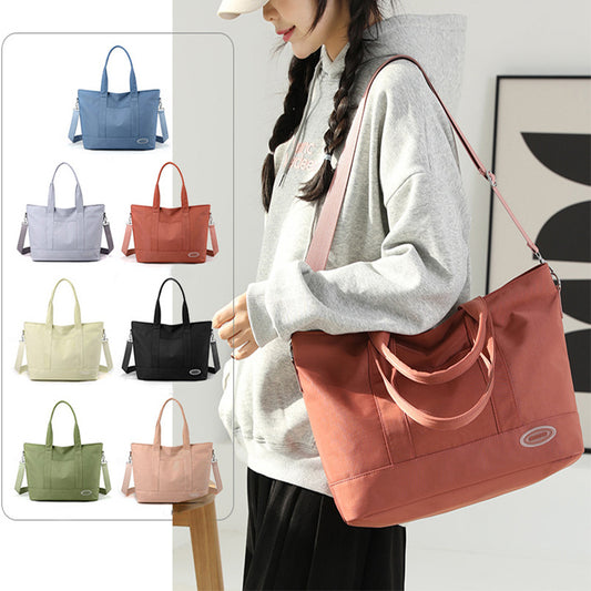 Large Capacity Korean Style Tote Bag - Trendy Solid Color Casual Shoulder Handbag for Women