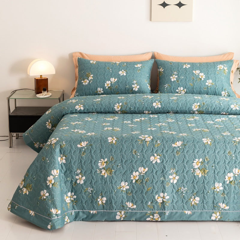 Cotton Bed Comforter Quilted Bed Cover Three-piece Cotton