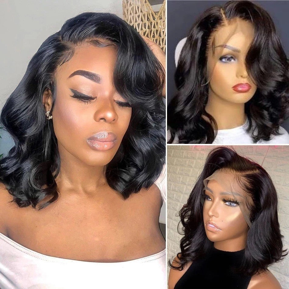 Women's European American Black Lace Partial Wig - Long Curly Hair Multiple Lengths