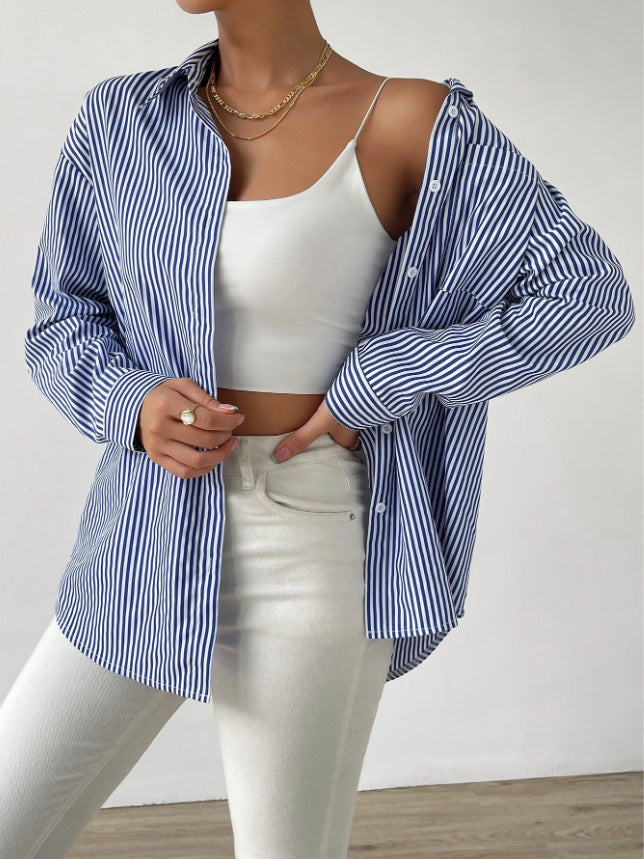 Cardigan Top Loose Casual Long Sleeves Shirt For Women