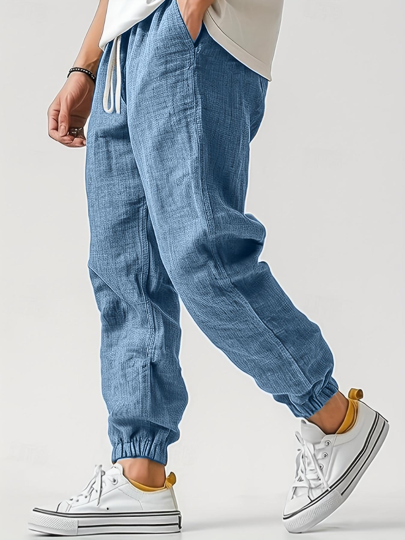 Men's Outdoor Sports Pants - Adult Slim-Fitting Ankle-Tied Athletic Pants