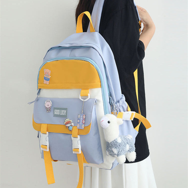 High School Girl's Simple Large-capacity Light Backpack