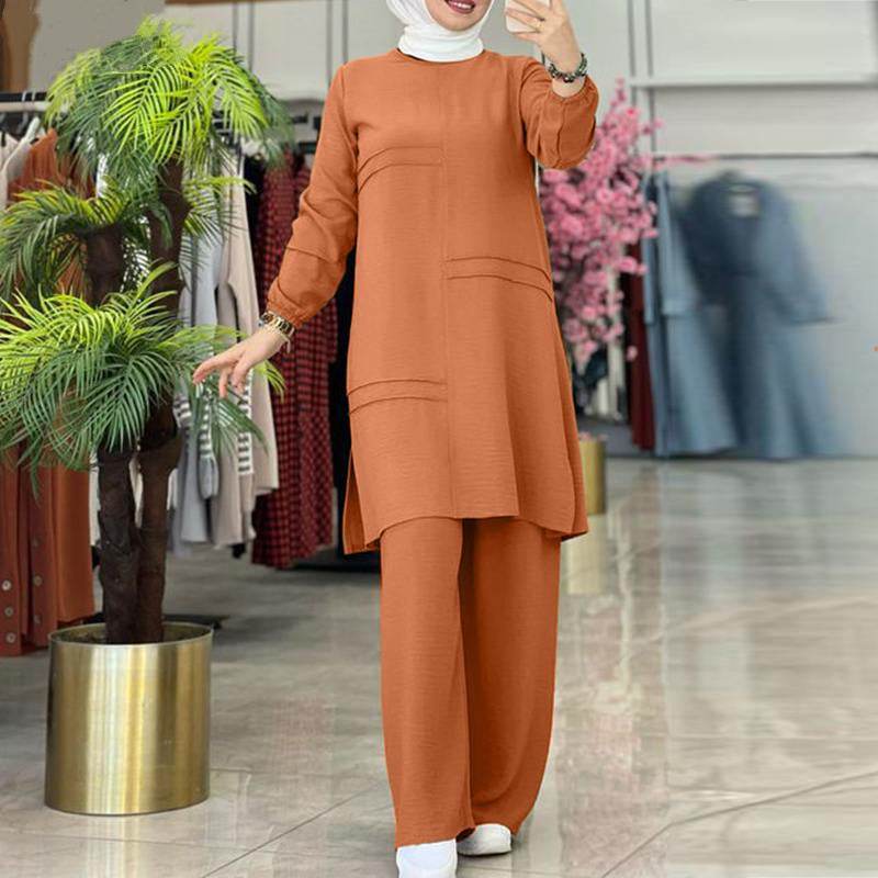 Muslim Women's Wear Solid Color Two-piece Set - Millivan supplies