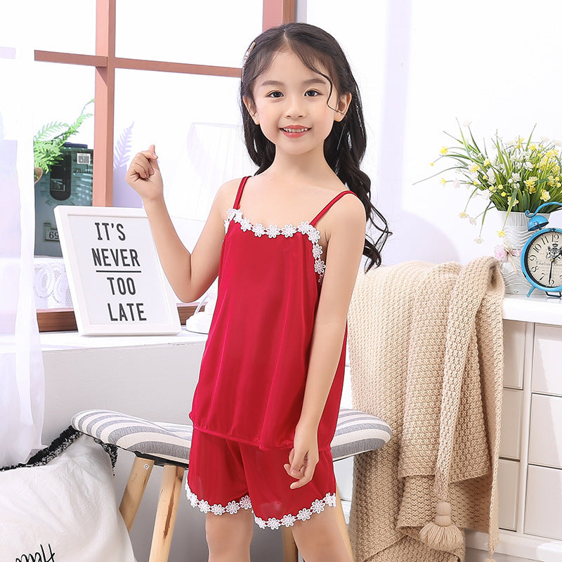 Children's Sling Pajamas for Girls - Black