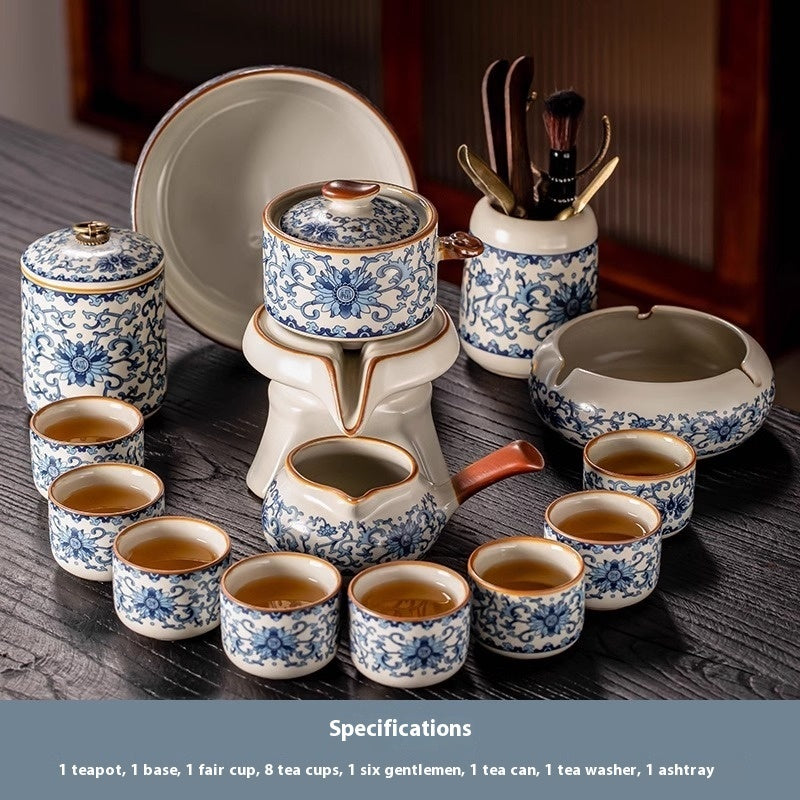 Blue & White Ru Ware Automatic Tea Set