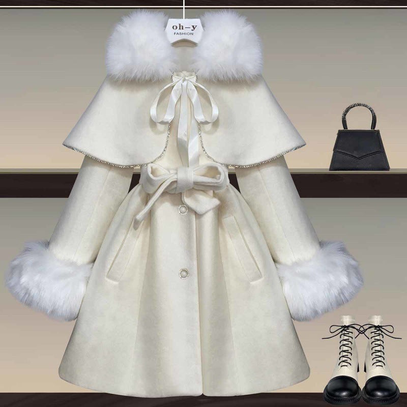 Oversized Women's Suit Ocean Cape Coat Woolen Dress