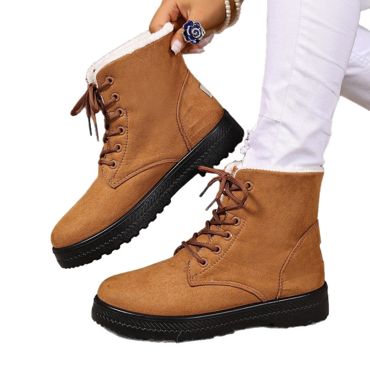 Women's Waterproof Snow Boots - High-Top Cotton-Padded Winter Boots
