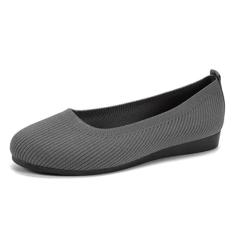 Round Toe Flats Shoes Casual Comfortable Soft Slip On Knit Mesh Shoes For Women - Millivan supplies