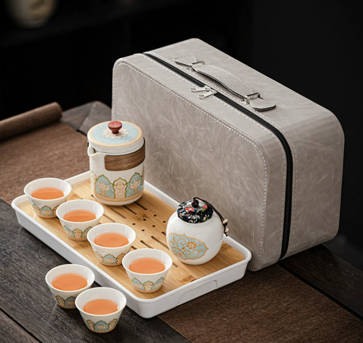 Ceramic Tea Set - One Pot Four Cups Gift Box