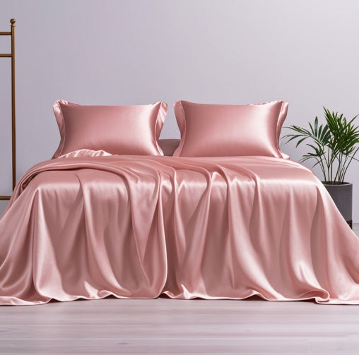 Silk Bed Sheet Fitted Sheet Four-piece Set Nordic Style