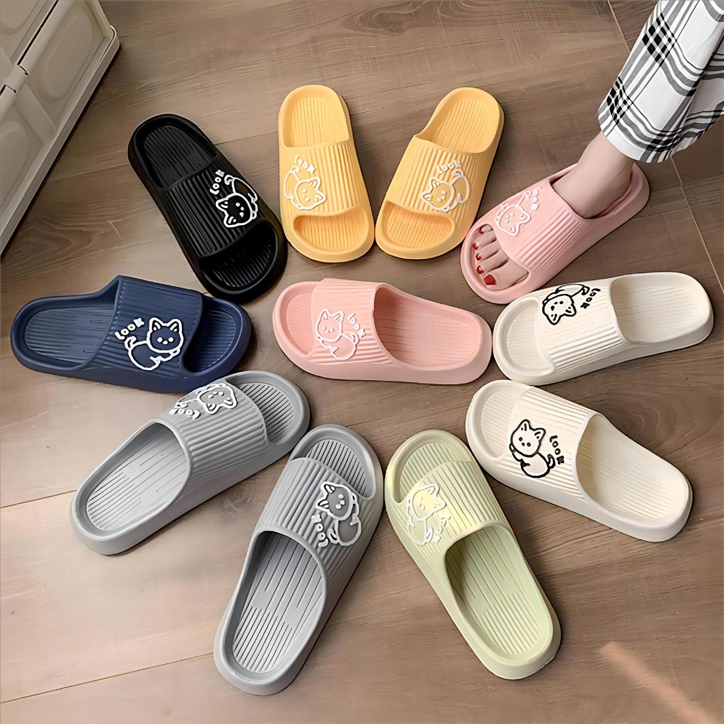 Women's Non-Slip Home Sandals - Adult Anti-Odor Indoor Slippers