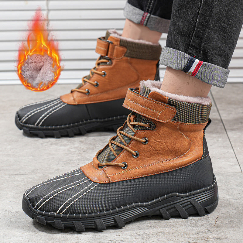 Unisex Winter Snow Boots - Adult Fleece Lace-up Waterproof Work Boots