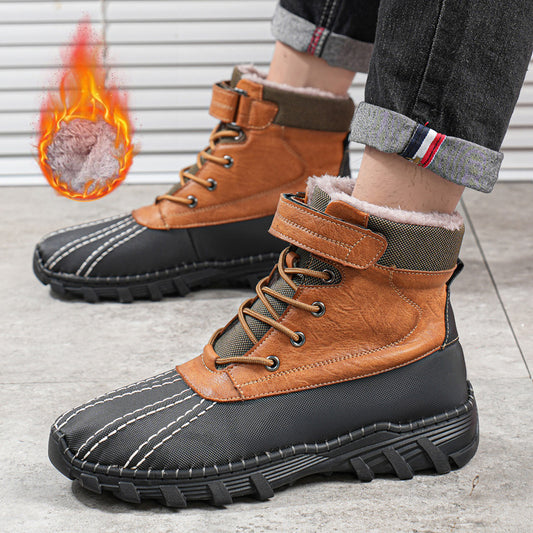 Unisex Winter Snow Boots - Adult Fleece Lace-up Waterproof Work Boots