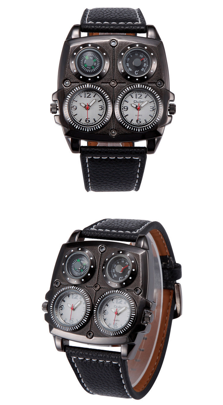 Men's Multifunctional Quartz Watch - 49mm Square