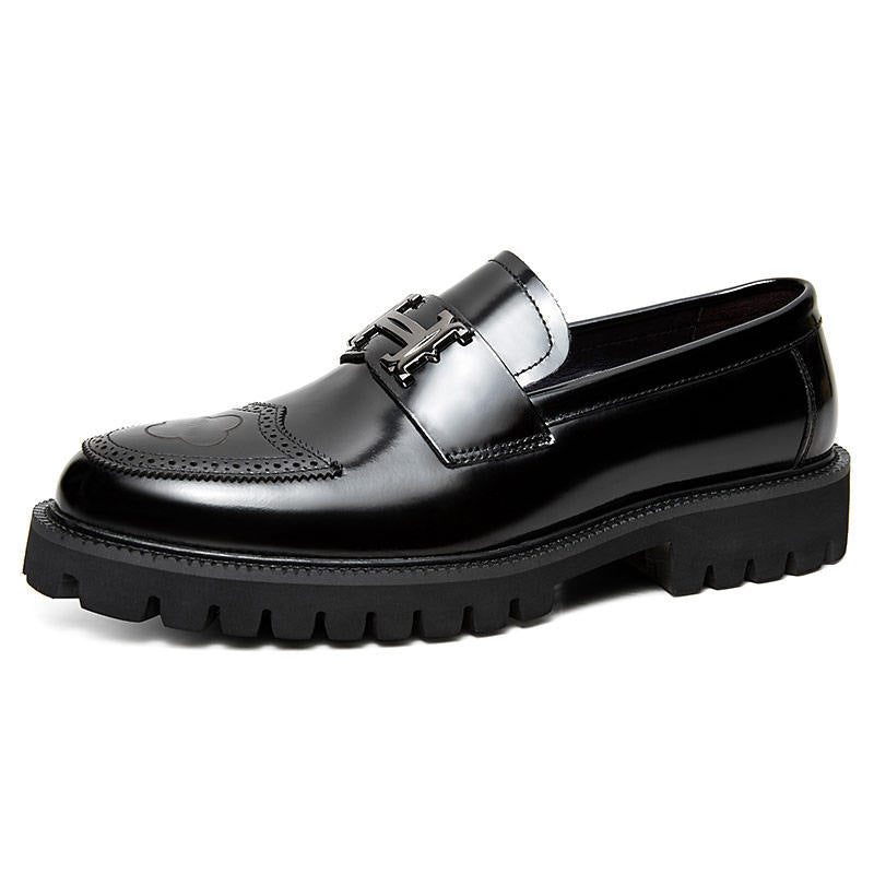 Men's Craft Leather Shoes - Slit Beads Matte Design