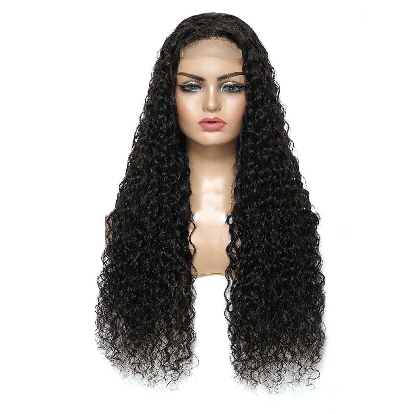 Women's Front Lace Curly Wig - Adult Long Chemical Fiber Hair 28 Inch