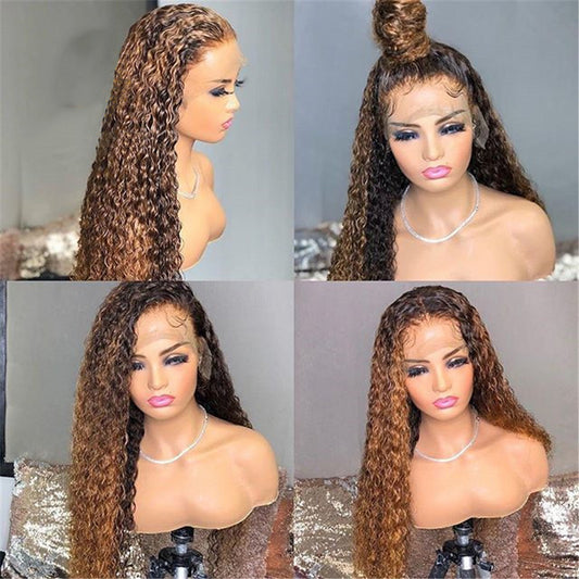Real Human Hair Highlighting Headgear Lace Frontal Wig - Premium Highlight Wig