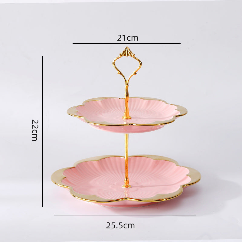 Ceramic Fruit Plate Home Living Room Light Luxury Creative Multi-layer Dessert Fruit Plate - Nordic Style