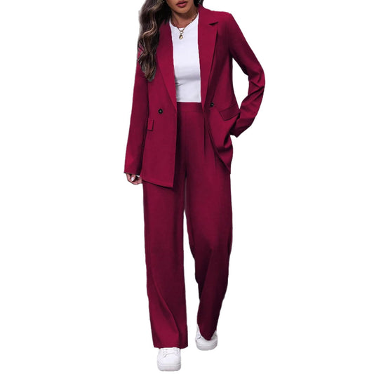 Women's Long-Sleeve Blazer & Trousers Suit Set | 10 Colours | S–XL