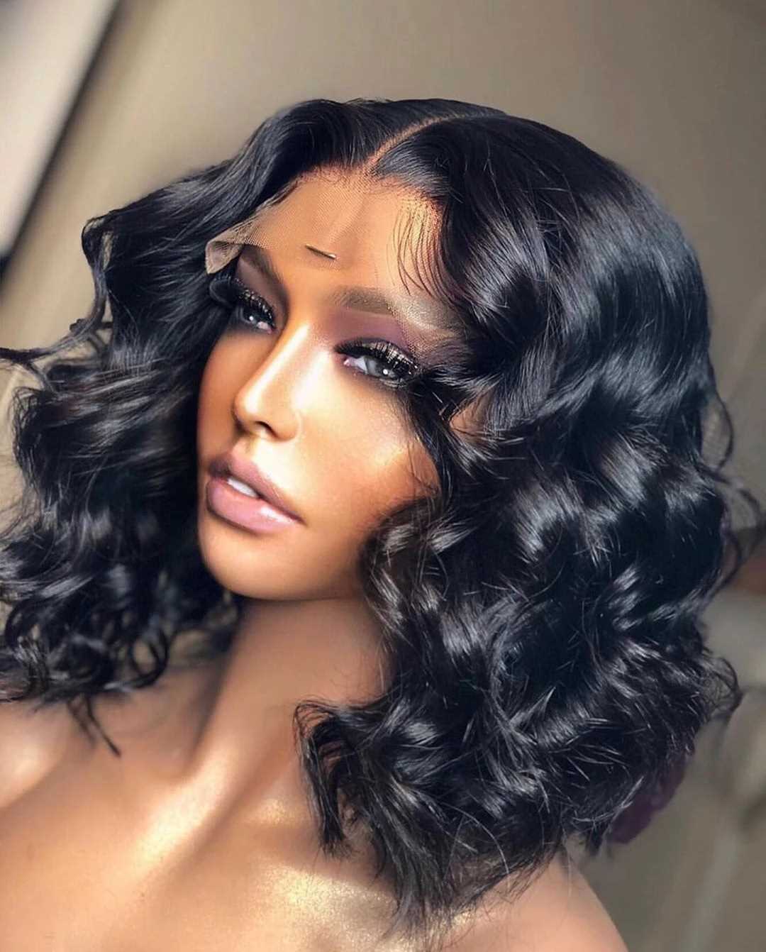 Women's European American Black Lace Partial Wig - Long Curly Hair Multiple Lengths