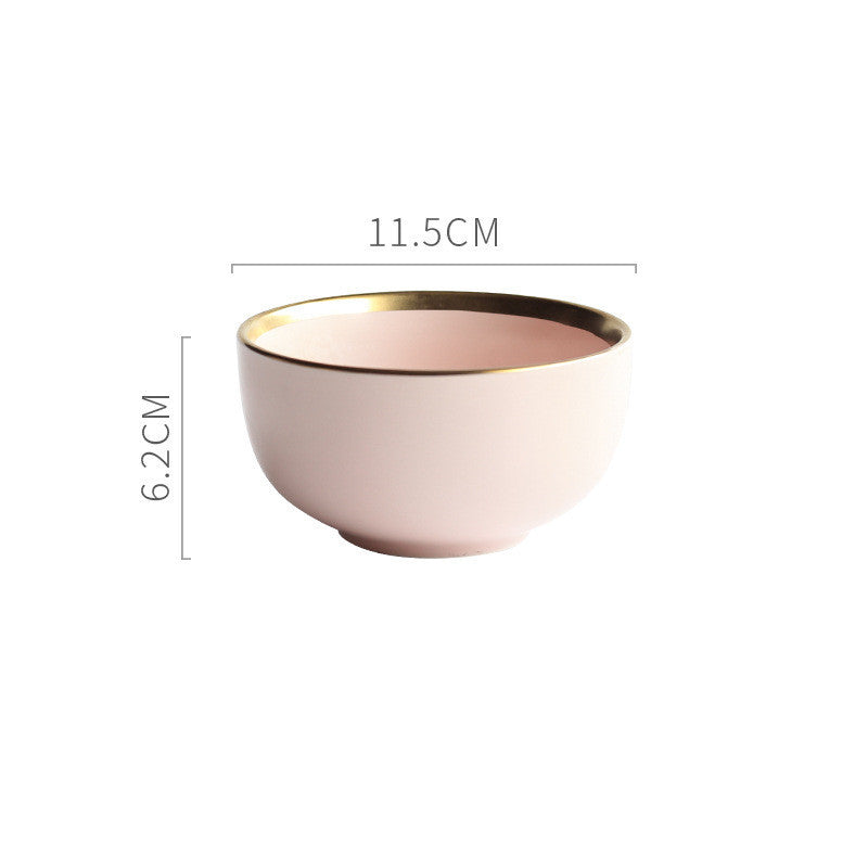 Nordic Porcelain Tea Bowl Set - Celadon Solid Color