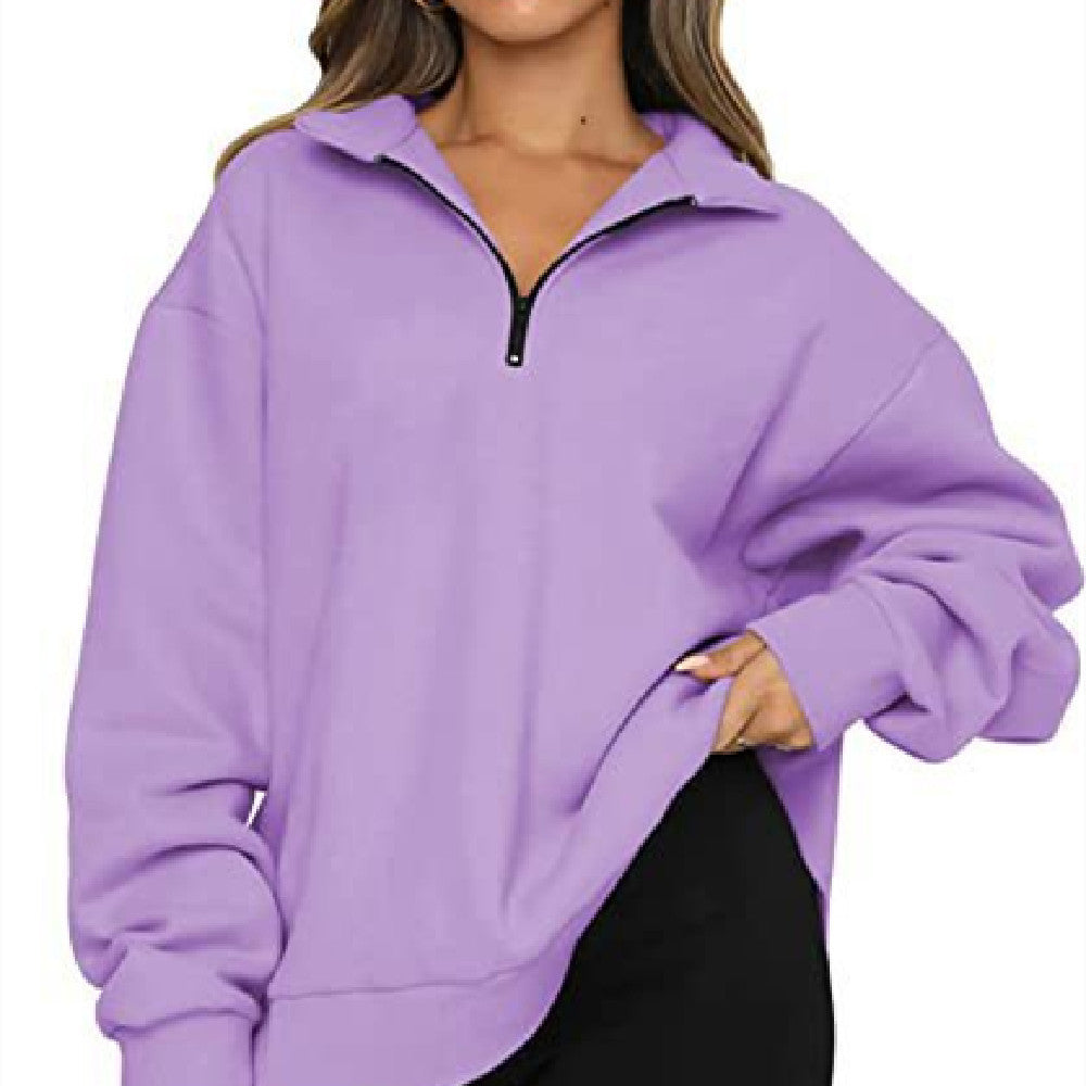 Casual Top Half Zipper Pullover