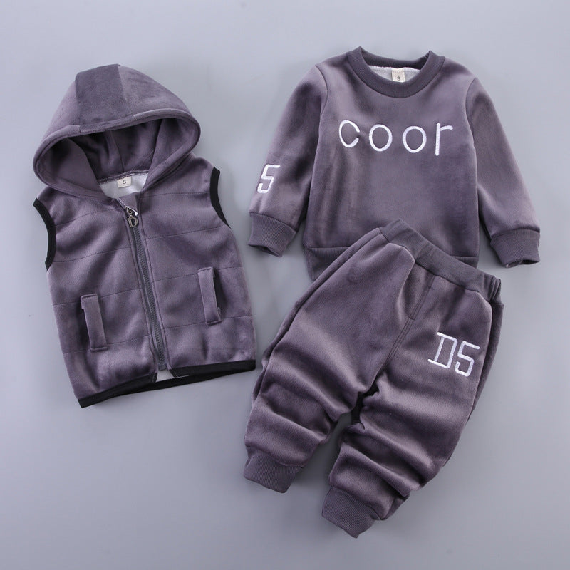 Adorable Baby Three-Piece Set - Cozy Top, Pants & Vest Outfit