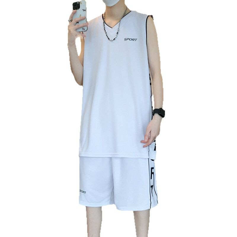 Men's Basketball Sports Suit - Adult Short Sleeve Vest Leisure Wear