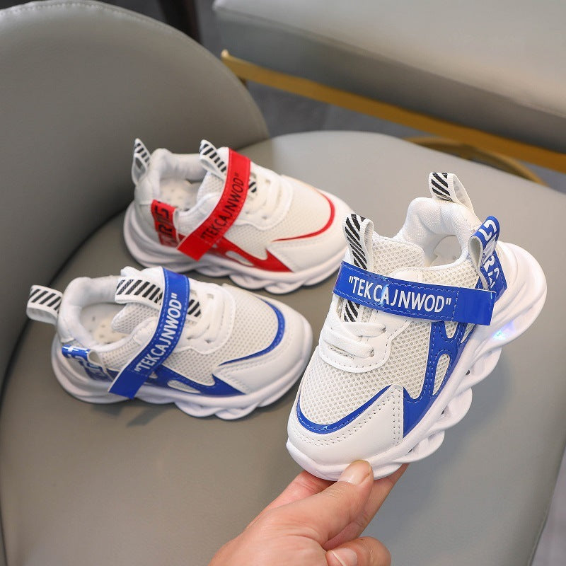Children's Luminous Sports Shoes - Unisex Kids Breathable Mesh Shoes Red