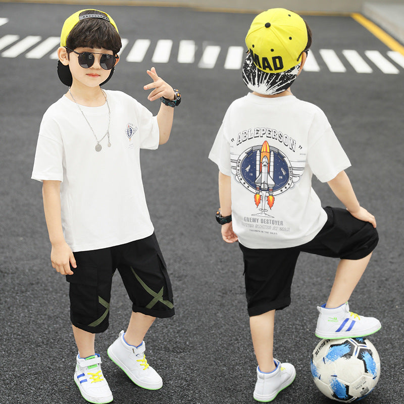 Boys' Summer Sports Suit - Children's Short-Sleeve Fashion Set