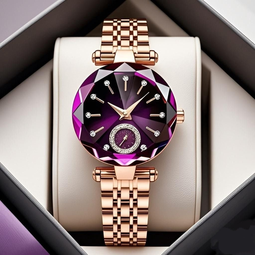 Women's Casual Diamond Quartz Watch - Simple Elegance