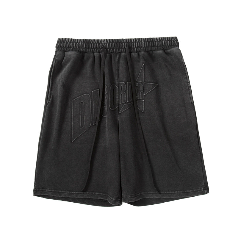 Vintage Embossed Drawstring Men's Loose Casual Shorts