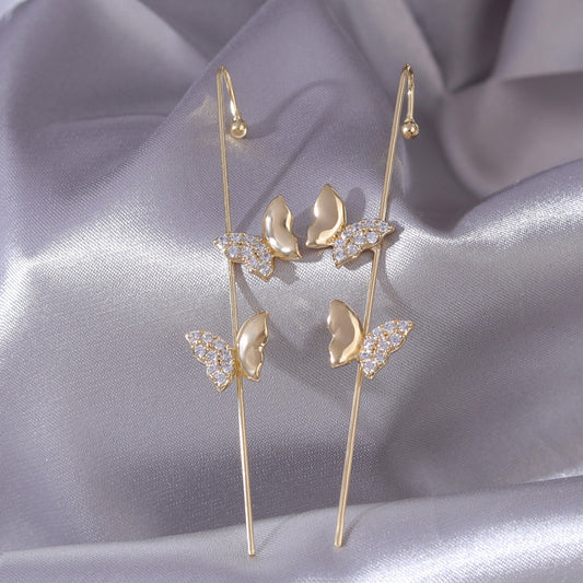 New European And American Butterfly Vintage French Earrings