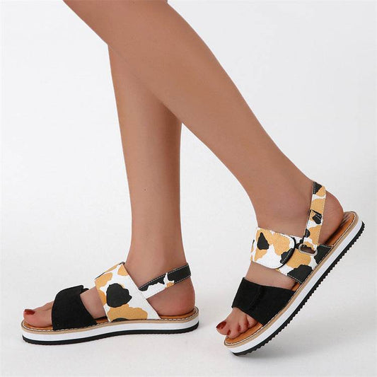 Women's Sandals Velcro Fish Mouth Flat Overfoot Shoes - Millivan supplies