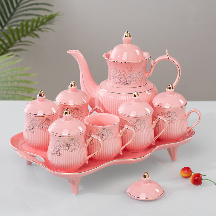 Water Set Ceramic Ware Household Light Luxury - Nordic Style Glacier Pattern with PP Components