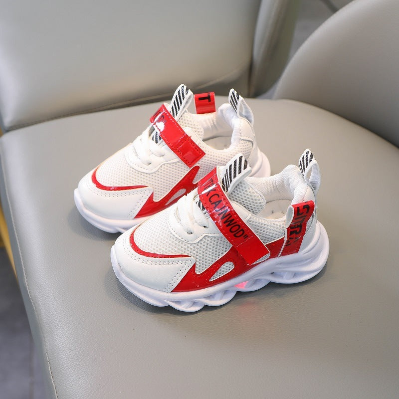 Children's Luminous Sports Shoes - Unisex Kids Breathable Mesh Shoes Red
