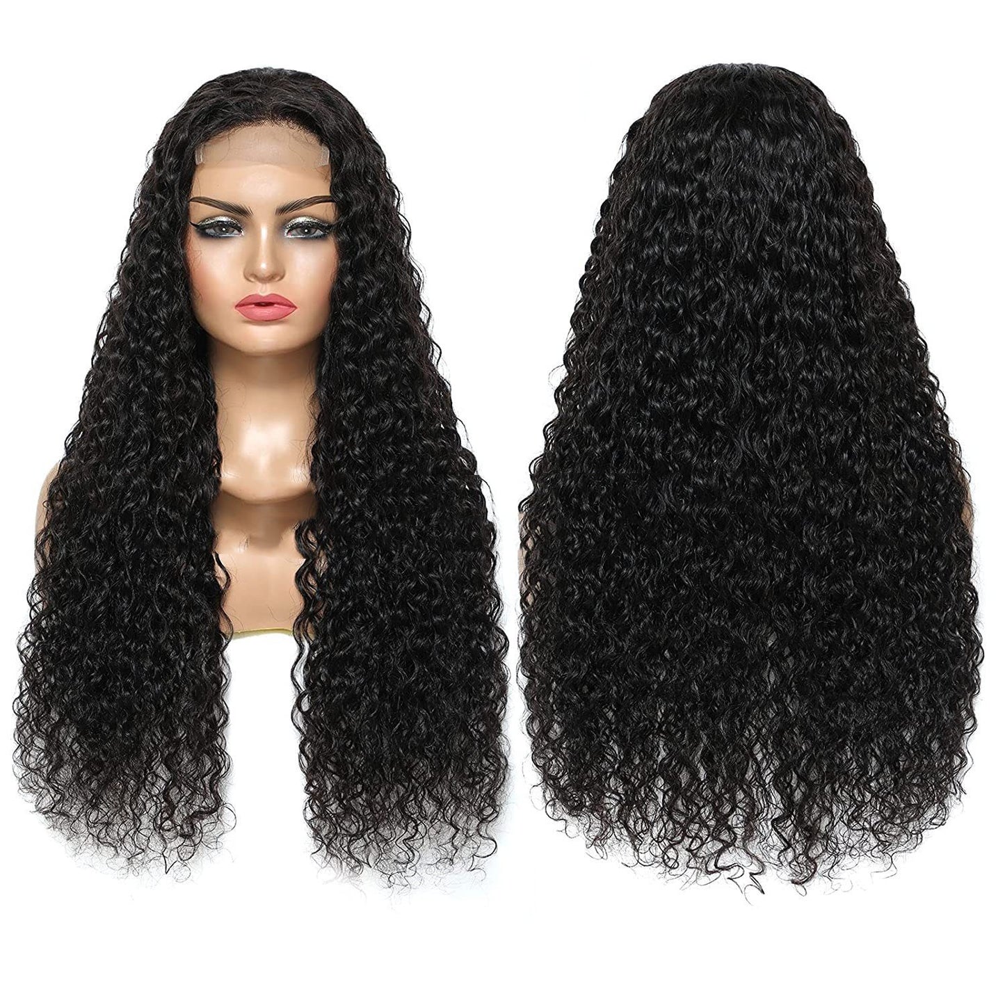 Women's Front Lace Curly Wig - Adult Long Chemical Fiber Hair 28 Inch