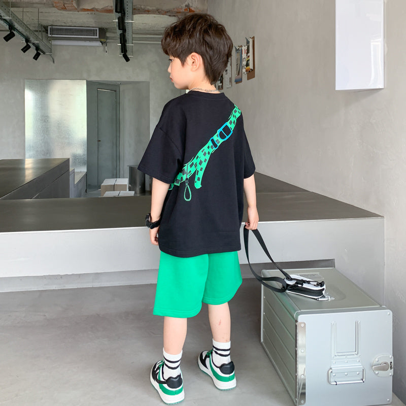 Boy's Short Sleeve Suit Children's Thin Korean Style Trendy