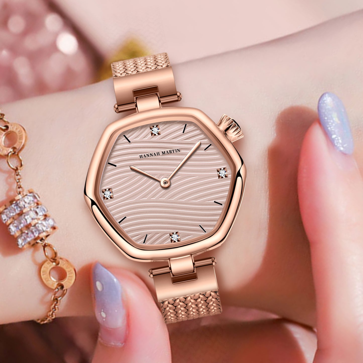 Fashion Hexagonal Movement Women's Watch - Simple