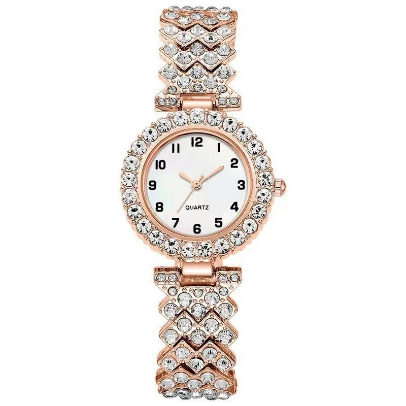 Luxury Women's Watch & Bracelet Set - 2-Piece Fashion
