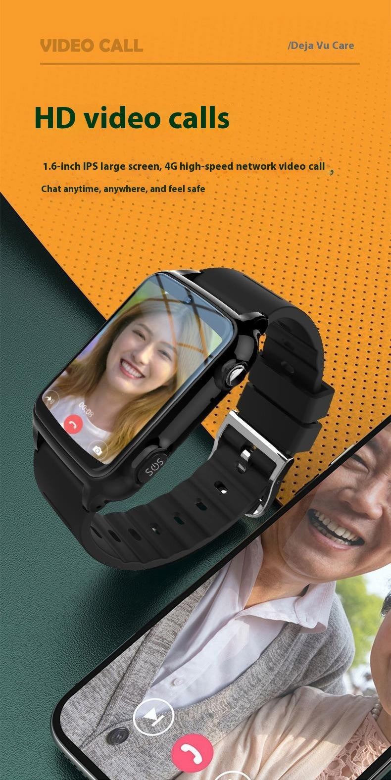 Elderly 4G Smart Watch - GPS Positioning Anti-Lost