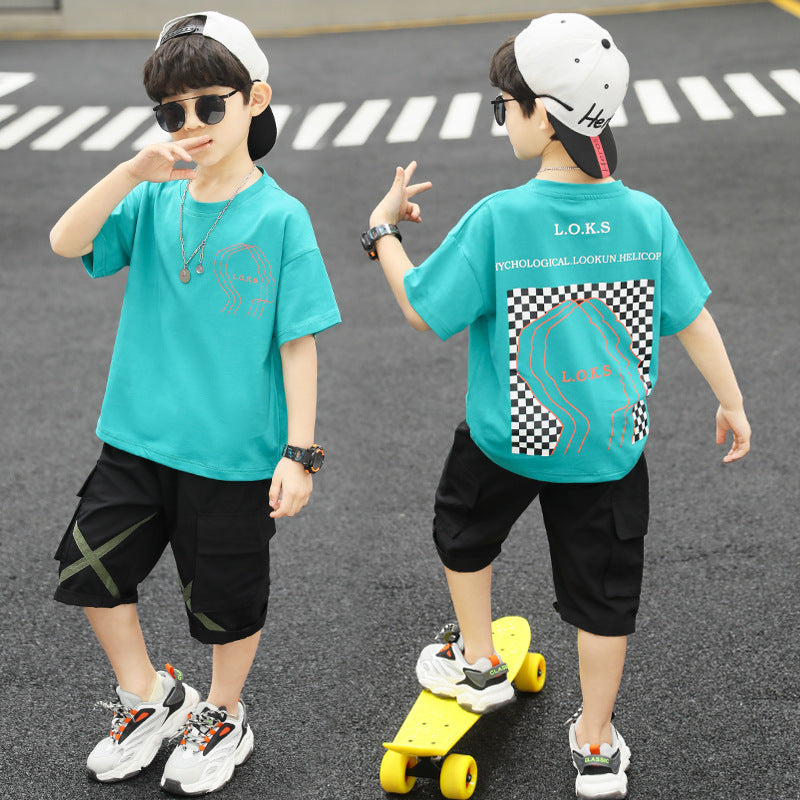 Boys' Summer Sports Suit - Children's Short-Sleeve Fashion Set
