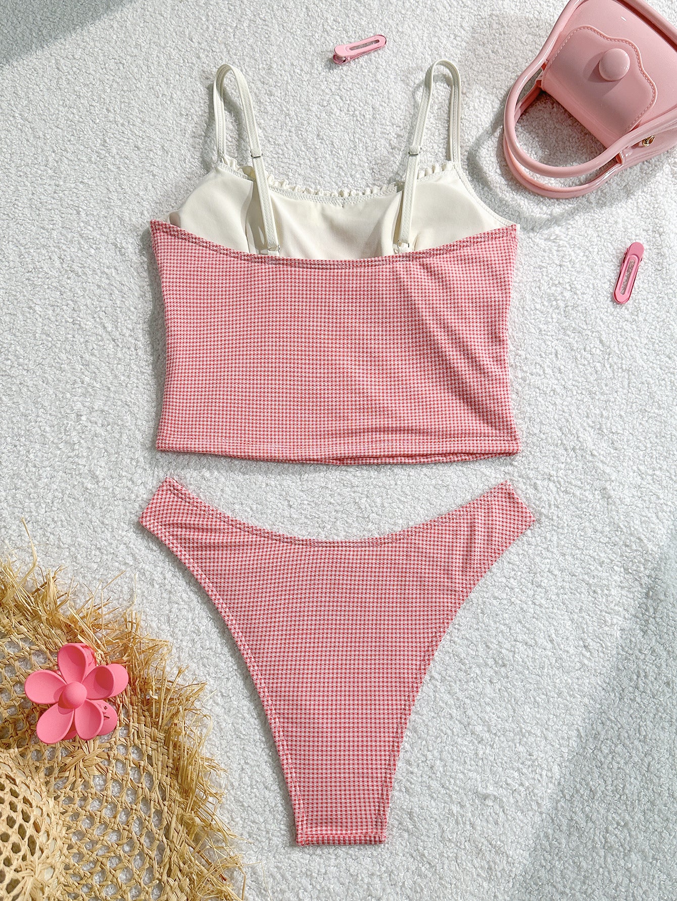 Women's Floral Vacation Swimsuit - Adult Bow Lace Backless Design