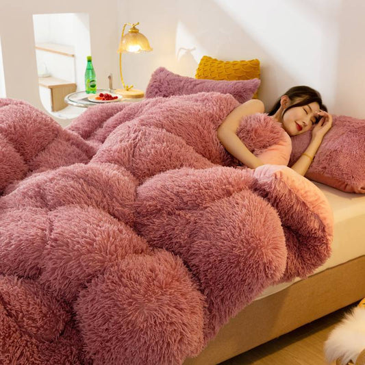 Super Soft Long Fleece Mink Crystal Velvet Thickened Warm Winter Quilt - Double Sided 6 Colors Multiple Sizes